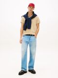 Beige Flag Patch Slim Fit Polo Shirt  Men