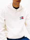White Logo Drawstring Hoody  Men