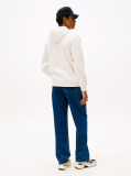 White Logo Drawstring Hoody  Men