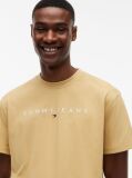 Beige Regular Logo Embroidery T-Shirt  Men