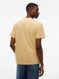 Beige Regular Logo Embroidery T-Shirt  Men