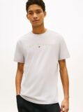Grey Regular Logo Embroidery T-Shirt  Men