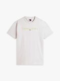 Grey Regular Logo Embroidery T-Shirt  Men