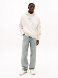 White Crest Back Graphic Relaxed Hoody  Men