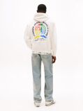 White Crest Back Graphic Relaxed Hoody  Men