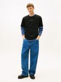 Black Logo Embroidery Relaxed T-Shirt  Men