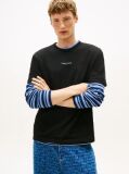 Black Logo Embroidery Relaxed T-Shirt  Men