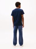 Blue Linear Logo Slim Crew Neck T-Shirt  Men