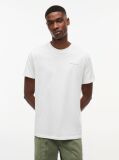 White Linear Logo Slim Crew Neck T-Shirt  Men