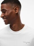 White Linear Logo Slim Crew Neck T-Shirt  Men