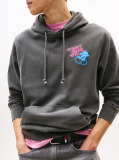 Black Back Graphic Regular Hoody  Men