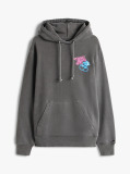Black Back Graphic Regular Hoody  Men