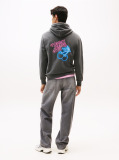 Black Back Graphic Regular Hoody  Men