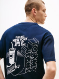 Μπλε T-Shirt Με Λογότυπο Στην Πλάτη Σε Κανονική Γραμμή  Άνδρες
