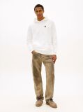 White Tommy Badge Brushed Terry Hoody  Men