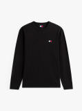 Black Tonal Tommy Badge Long Sleeve T-Shirt  Men