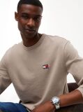 Brown Tonal Tommy Badge Long Sleeve T-Shirt  Men