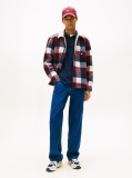 Multi Oversized Fit Check Teddy Collar Overshirt  Men