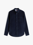 Blue Regular Fit Corduroy Shirt  Men