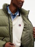 Green Water Repellent Crinkle Relaxed Puffer Jacket  Men