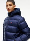 Blue Tonal Logo Hooded Puffer Jacket  Men