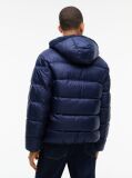 Blue Tonal Logo Hooded Puffer Jacket  Men