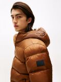 Brown Tonal Logo Hooded Puffer Jacket  Men