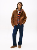Brown Quilted Teddy Relaxed Jacket  Men