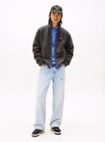 Black Tommy Badge Teddy Zip-Thru Relaxed Sweatshirt  Men