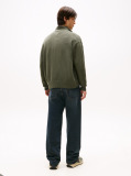Green Relaxed Zip-Thru Sweatshirt  Men