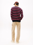 Multi Tommy Badge Stripe Jumper With Alpaca  Men