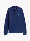 Blue Regular Fit Long Sleeve Polo Shirt  Men