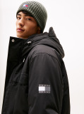 Black Water Repellent Relaxed Padded Parka Coat  Men