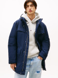 Blue Water Repellent Relaxed Padded Parka Coat  Men