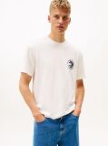 White Back Slogan Textured Relaxed T-Shirt  Men