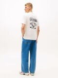 White Back Slogan Textured Relaxed T-Shirt  Men