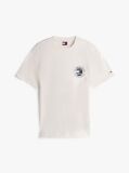 White Back Slogan Textured Relaxed T-Shirt  Men