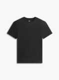 Μαύρο Κοντομάνικο T-Shirt Σε Κανονική Γραμμή Με Tonal Σημαιάκι  Άνδρες