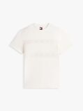 Άσπρο Κοντομάνικο T-Shirt Σε Κανονική Γραμμή Με Tonal Σημαιάκι  Άνδρες