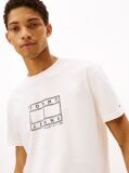 White Logo Stamp Crew Neck T-Shirt  Men