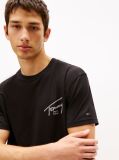 Black Signature Back Logo Crew Neck T-Shirt  Men