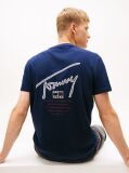 Μπλε T-Shirt Με Κλασική Λαιμόκοψη Και Signature Πίσω Λογότυπο  Άνδρες