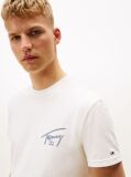Beige Signature Back Logo Crew Neck T-Shirt  Men