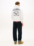 Beige Back Slogan Washed Relaxed Hoody  Men