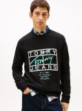Black Intarsia Logo Crew Neck Jumper  Men