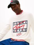 White Intarsia Logo Crew Neck Jumper  Men