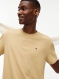Beige Tommy Flag Crew Neck T-Shirt  Men