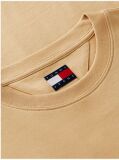 Beige Tommy Flag Crew Neck T-Shirt  Men