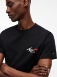 Black Signature Logo Slim Jersey T-Shirt  Men