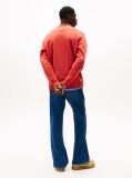 Red Regular Tonal Flag Crew Neck Sweatshirt  Men
